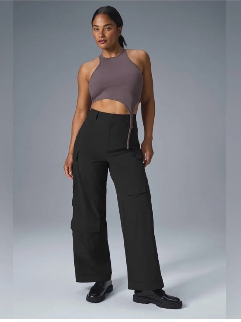 Alo Yoga Workwear Cargo Pants Wide-Leg Black Size S